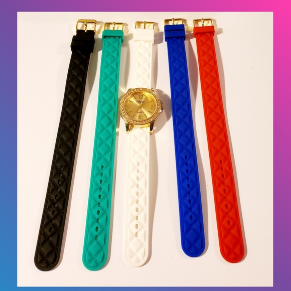 Embassy Quartz Watch with 5 Colorful Bands - Picture 2 of 6